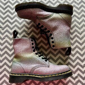 Dr Martens 1460 Rainbow Sparkle Lace Up Boots Womens US 6 EU 37 UK 4